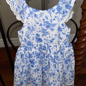 Floral Blue and White Dress